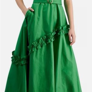 Taylor Vibrant Green A-Line Dress